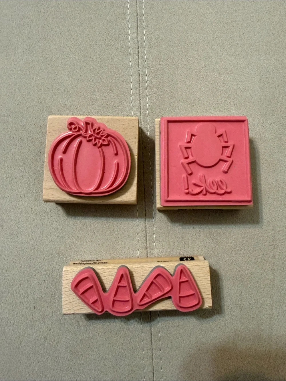 Set of Three Halloween Rubber Stamps
